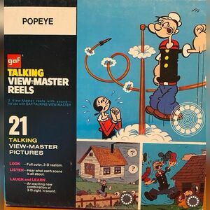 Vintage GAF Talking View Master 3 Reels Popeye